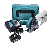 Makita DCC 500 RGJ Scie diamant sans fil 125 mm Brushless 18V + 2x Batteries 6,0Ah + Chargeur + Coffret Makpac