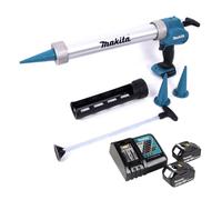 Makita DCG 180 RTX Pistolet à mastic sans fil 18 V + 2x Batteries 5,0 Ah + 1x Chargeur