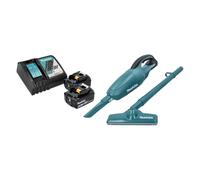 Makita DCL 180 18V Li-Ion Aspirateur sans fil vert + Brosse articullée + 2x Batteries BL 1840 4,0 Ah + Chargeur DC 18 RC
