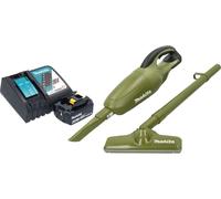 Makita DCL 180 RMO Aspirateur à batterie 18 V 0,65 l Olive Outdoor Adventure Serie + 1x batterie 4,0 Ah + chargeur
