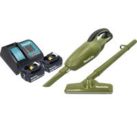 Makita DCL 180 SM2O Aspirateur à batterie 18 V 0,65 l Olive Outdoor Adventure Serie + 2x batterie 4,0 Ah + chargeur