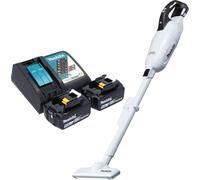 Makita DCL 281 FRTW Aspirateur sans fil 18 V blanc Brushless + 2x batterie 5,0 Ah + chargeur