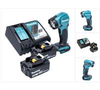 Makita DEADML 815 RM Lampe torche à batterie rechargeable LED 14,4 - 18 V 160 lm + 2x batterie rechargeable 4,0 Ah + kit chargeur