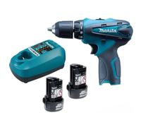Makita DF330DWE 10,8 V Kit de perceuse-visseuse sans fil 2 batteries boîtier ...