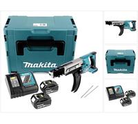 Makita DFR 750 RMJ Visseuse automatique sans fil à Magasin 18V 45-75mm + 2x Batteries 4,0Ah + Chargeur + Coffret Makpac
