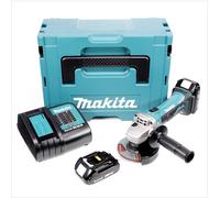 Makita DGA 452 SAJ Meuleuse d'angle sans fil 18V 115mm + 2x Batteries 2,0Ah + Chargeur + Makpac