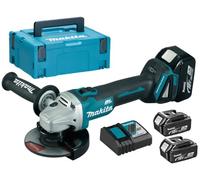 Makita DGA 504 RT3J Batterie Angle Grinder 18V 125mm Brushless + 3 x Batterie 5.0Ah + Chargeur + Makpac