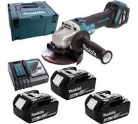 Makita DGA513RT3J Meuleuse d'angle sans fil 18 V avec chargeur rapide DC18RC 3 batteries 5,0 Ah en MAKPAC Taille 3