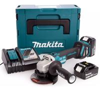 Makita DGA513RTJ Meuleuse D'angle Sans-fil - 18V Li-ion - 2 Batteries 5,0 Ah - MAKPAC - 125 Mm - Brushless