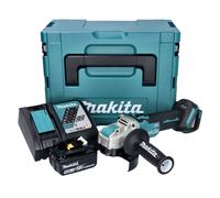 Makita DGA521RT1X1J Meuleuse d'angle sans fil 125 mm 18V - X-LOCK Brushless + 1x Batteries 5,0 Ah + Chargeur + Coffret Makpac