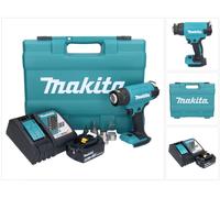 Makita DHG 181 RT1K Pistolet air chaud sans fil 18 V 150 - 550C + 1x Batterie 5,0 Ah + Ladegert + Coffret