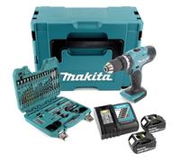 Makita DHP 453 RMJ Perceuse-visseuse à percussion sans fil 18 V 42 Nm + 2x batterie 4,0 Ah + chargeur + 101 pcs. kit embouts & forets + Makpac