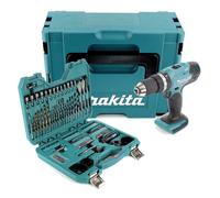 Makita DHP 453 ZJ Perceuse-visseuse à percussion sans fil 18 V 42 Nm + 101 pcs. kit embouts, forets & douilles + Makpac - sans batterie, sans chargeur