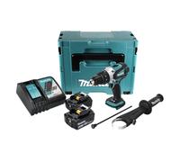 Makita DHP 458 RTJ Perceuse à percussion sans fil 18V 91Nm + 2x Batteries 5.0Ah + Chargeur + Makpac 2