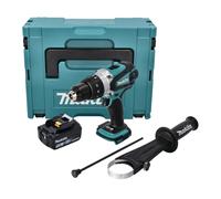 Makita DHP 458 T1J Perceuse-visseuse à percussion sans fil 18 V 91 Nm + 1x Batterie 5,0 Ah + Makpac - sans chargeur