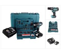 Makita DHP 482 SGK Perceuse-visseuse à percussion sans fil 18V 62Nm + 1x batterie 6,0Ah + chargeur + 100 pcs. jeu de forets à embouts + coffret