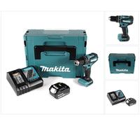 Makita DHP 485 RG1J Perceuse-visseuse à percussion sans fil 18 V 50 Nm + 1x Batterie 6,0 Ah + Chargeur + Makpac