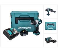 Makita DHP 486 RM1J Perceuse-visseuse à percussion sans fil 18 V 130 Nm Brushless + 1x batterie 4,0 Ah + chargeur + Makpac