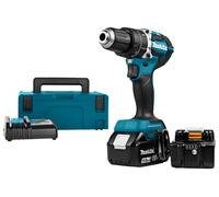 Makita DHP484RTJ Perceuse Visseuse À Percussion À Batteries 18V Li-Ion Set (2x Batterie 5,0Ah) Dans MAKPAC - Moteur Sans Charbon