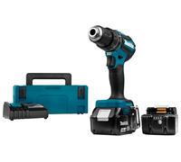 Makita DHP485RFJ - Set De Perceuse Visseuse À Percussion 18 V Li-Ion 5 Ah (2 Batterie X 3.0Ah ) Dans MAKPAC - Moteur BL