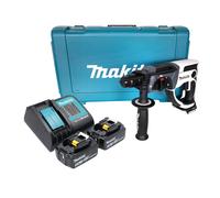Makita DHR 202 STW Marteau perforateur sans fil 18 V 20 mm 2,0 J blanc + 2x batterie 5,0 Ah + chargeur + coffret