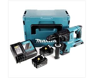 Makita DHR 264 2 x 18 V / 36 V Li-Ion SDS Plus Perforateur burineur sans fil avec boîtier Makpac 4 inclus 2 x BL 1850 18 V 5,0 Ah Li-Ion Batteries + 1 x DC18RC Chargeur
