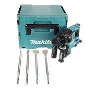 Makita DHR 264 ZJ Marteau perforateur sans fil 36 V ( 2x 18 V ) 3,0 J SDS-Plus + 4 pces jeu de burins + Makpac - sans batterie, sans chargeur