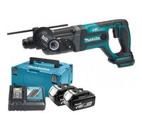 Makita DHR241RTJ Perforateur burineur SDS-plus à batteries 18V Li-Ion (2x batterie 5.0Ah) dans MAKPAC -2.0J