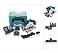 Makita DHS 680 RTJ Scie circulaire portative sans fil 18 V 165 mm Brushless + 2x batterie 5,0 Ah + chargeur + adaptateur + Makpac