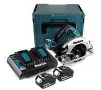 Makita DHS 782 PG2J Scie circulaire portative sans fil 36V (2x18V) 190 mm Brushless en Makpac + 2x 6,0 Ah batterie + double chargeur