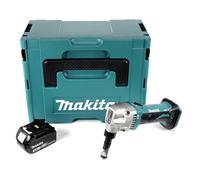 Makita DJN 161 F1J 18 V Grignoteuse sans fil + Coffret de transport Makpac + 1x Batterie BL 1830 3,0 Ah - sans Chargeur