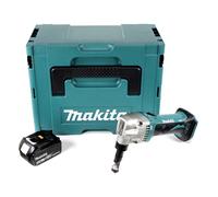 Makita DJN 161 T1J 18 V Grignoteuse sans fil + Coffret Makpac + 1x Batterie BL1850 5,0 Ah - sans Chargeur
