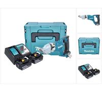 Makita DJS 200 RTJ Cisaille à tôle sans fil 18 V 2,0 mm Brushless + 2x batterie 5,0 Ah + chargeur + Makpac