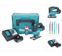 Makita DJV 184 RT1J Scie sauteuse sans fil 18 V Brushless + 1x batterie 5,0 Ah + chargeur + 5 pcs. set de lames de suture + Makpac
