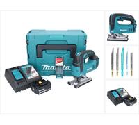 Makita DJV182RF1J Scie sauteuse sans fil 18V Brushless + 1x Batterie 3,0Ah + Chargeur + Coffret Makpac + Set de lames de scie sauteuse, 5 pcs.
