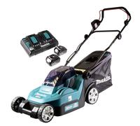 Makita DLM 382 PF2 batterie tondeuse 36 V ( 2x 18 V ) 38 cm 40 l + 2x batterie 3,0 Ah + double chargeur
