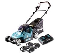 Makita DLM 382 PG4 batterie tondeuse 36 V ( 2x 18 V ) 38 cm 40 l + 4x batterie 6,0 Ah + double chargeur