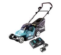 Makita DLM 432 PG2 Tondeuse à gazon sans fil 36 V (2x 18 V) 43 cm brushless + 2x Batteries 6.0 Ah + Chargeur double
