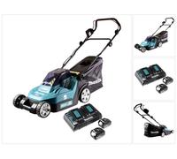 Makita DLM 432 PM2 Tondeuse à gazon sans fil 36 V (2x 18 V) 43 cm brushless + 2x Batteries 4.0 Ah + Chargeur double
