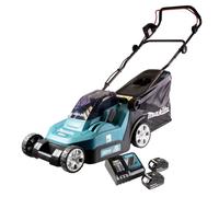 Makita DLM 432 RT2 Tondeuse à gazon sans fil 36 V (2x 18 V) 43 cm brushless + 2x Batteries 5.0 Ah + Chargeur