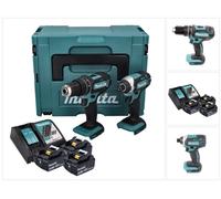 Makita DLX 2131 JX1 Kit combiné sans fil 18 V avec DHP 482 62 Nm + DTD 152 165 Nm + 3x batterie 3,0 Ah + chargeur + Makpac