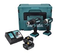 Makita DLX 2131 TJ Kit combiné sans fil 18 V avec DHP 482 62 Nm + DTD 152 165 Nm + 2x batterie 5,0 Ah + chargeur + Makpac