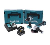 MAKITA DLX2190TJ1 Pack Sans-fil - 18 V Li-ion - Perceuse DDF484 & Meuleuse DGA504 - Batterie (2x 5,0 Ah) - MBOX