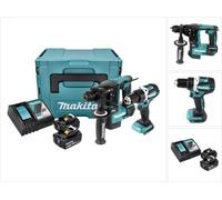 Makita DLX 2271 TJ Kit combiné perceuse-visseuse sans fil DDF 484 + marteau perforateur sans fil DHR 171 + 2x batterie 5,0 Ah + chargeur + Makpac