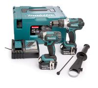 Makita DLX2145TJ - Combopack perceuse visseuse à percussion (DHP458) & visseuse à chocs (DTD152) à batteries Li-Ion 18V (2x batterie 5,0Ah) dans MAKPAC
