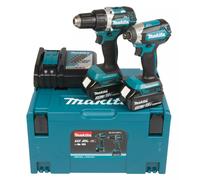 Makita DLX2189TJ Pack Sans-fil - 18 V Li-ion - Visseuse Perceuse (DDF484) Et Perceuse Visseuse À Percussion (DTD153) - 2 Batteries 5,0 Ah - Mbox - Brushless