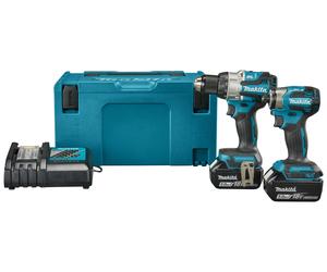 Makita DLX2527TJ Combiné Perceuse/visseuse Sans Fil 18 V Li-ion (DDF489) Et Visseuse À Percussion (DTD173) (2 Batteries 5,0 Ah) Dans Un Coffret Mbox