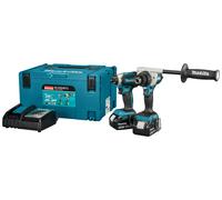 Makita DLX2545TJ 18V Li-ion Perceuse-visseuse (DDF492) Et Visseuse À Chocs (DTD153) En Coffret Combiné (2x Batterie 5.0Ah) Dans Mbox