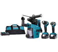 Makita DLX3106TW1 Pack 3 Outils Sans-fil - 18V Li-ion - 2 Batteries 5,0 Ah) - Sac