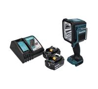Makita DML 812 RF Lampe de chantier avec LED 18 V 1250 lm + 2x Batteries 3,0 Ah + Chargeur